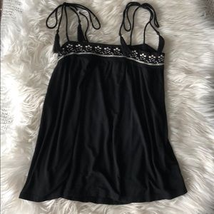 American Eagle Tie Shoulder Embroidered Top